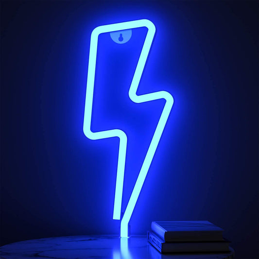 SCIENISH LED Lightning Bolt Neon Sign Decor Light, Blue