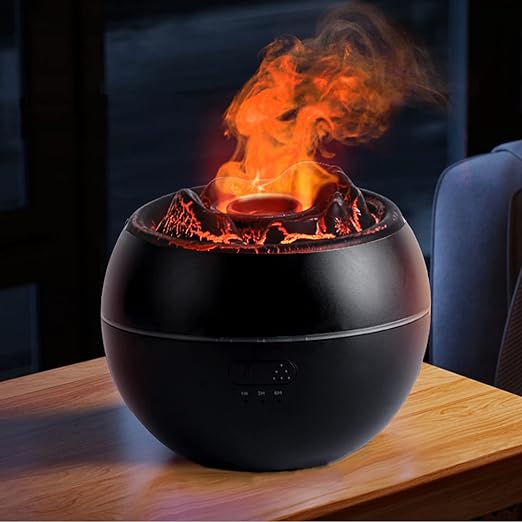 Volcano Fire Flame Aroma Diffuser - 360ml Ultrasonic Mist Humidifier